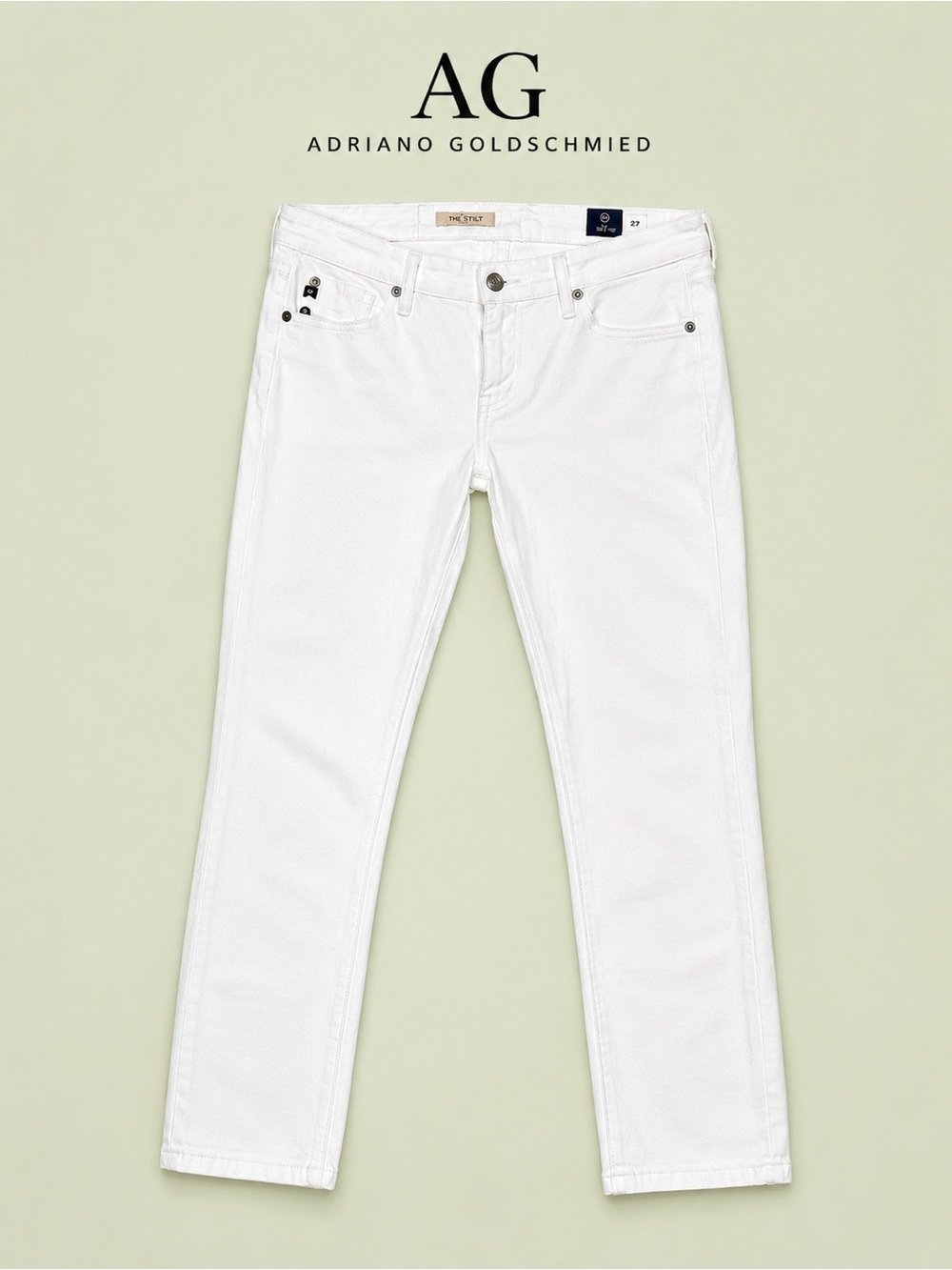 AG Adriano Goldschmied White Skinny Jeans Women’s Size 27 Made in USA Stretch